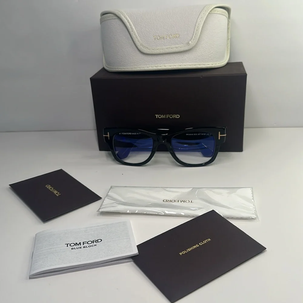 Tom Ford Black Eyewear with White Case